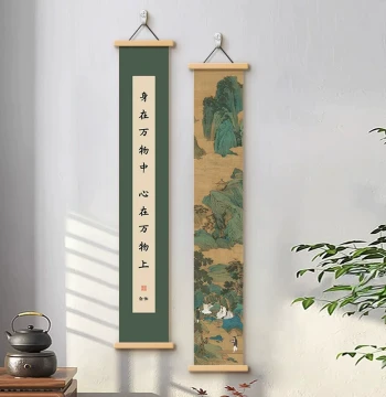 New Chinese Style Master Hongyi Calligraphy Entrance Hall Decorative Painting, Zen Art for Study Room, Vertical Tea Room Mural