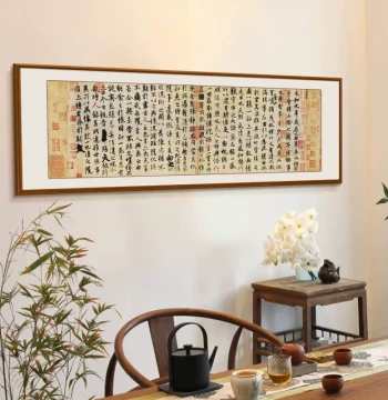 Wang Xizhi 'Lanting Xu' Calligraphy Wall Art: New Chinese Style for Living Room, Tea Room, Study, or Office