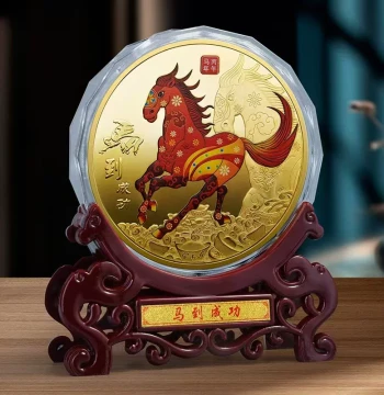 2026 Year of the Horse Commemorative Coin, 1kg Zodiac New Year Silver Disc, 'Success' Commemorative Medal, Metal Craft