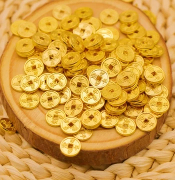 Alloy Lucky Coin 'Sui Sui Ping An' Money Tree Ornament, Desktop Photo Frame Decor, and Treasure Bowl Filler