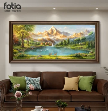 Hand-Painted Oil Painting of Landscape with Treasure Bowl, Living Room Wall Art, Sofa Background Decor, 2026 New Premium Style
