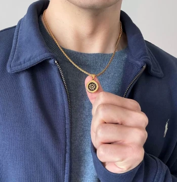 Titanium Steel Necklace 2026 Premium Gold Round Ancient Coin Sunflower Unisex Spring Summer Waterproof Chain