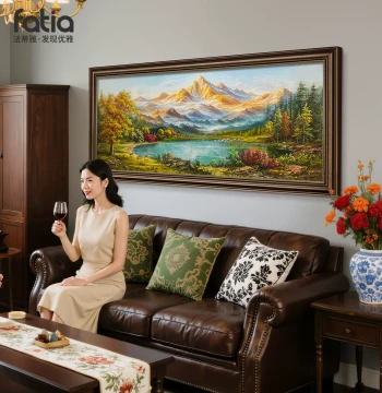 Oil Painting Living Room Hanging Art Sofa Background Wall Decor Cornucopia Landscape Hand-Painted West Wall Mural Premium Feel