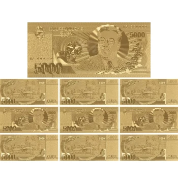 North Korea Commemorative Banknote Gold Foil Plastic Collectible Gift Craft