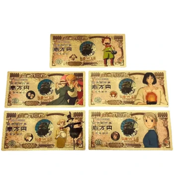 Studio Ghibli Howl's Moving Castle Commemorative Gold Foil Banknote Collectible