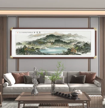 Chinese-Style 'Cornucopia' Landscape Painting for Living Room or Tea Room Sofa Background