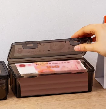 Cash Storage Box, Coin Organizer, Drawer Divider for Coins and 100-Yuan Bills, Money Chest, Commemorative Coin Protection Case