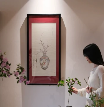 Fu Xi Tong Ping: New Chinese Style Calligraphy and Painting for Entryway, Study, and Tea Room - Song Dynasty Aesthetic Wall Art for Dining Sideboard