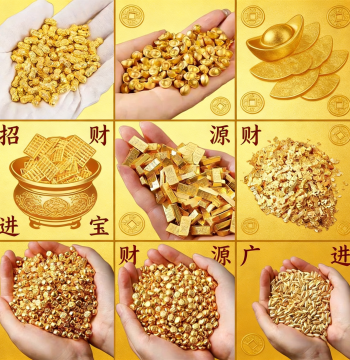 Mini Alloy Gold Ingot, Bar, Rice, Ruyi, Abacus, and Coin Lucky Charms for Housewarming Gifts and Wealth Bowls