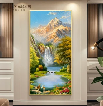 Entryway Decorative Painting – Luxury Hand-Painted Oil Landscape Art for Corridor Opposite Main Door (2025 New Arrival)
