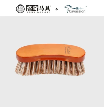Cavassion-Classic Curved Long Hair Brush, Stiff Bristle Brush for Horse Grooming, Rocky Tack 8801083