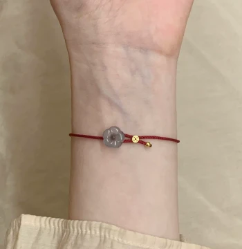 New Chinese Style Flower Coin Red Rope Bracelet for Women – Lucky Year National Trend New Year Brightening Gift Jewelry