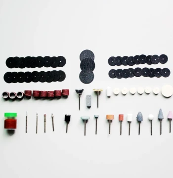 Rotary Tool Accessories: Conical Grinding Heads, Wool Wheels, and Cutting/Polishing Discs for Metal, Jade, Emerald, and Glass