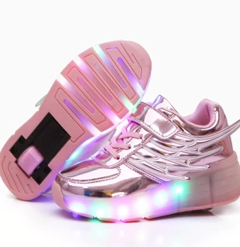 Light-Up Heelys Boys Girls Single Wheel Four Wheels Double Wheels Explosive Walk Adult Roller Skates Wheeled Sports Kids Shoes