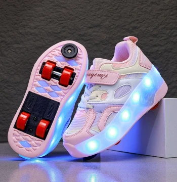Spring Summer Heelys Four-Wheel Roller Shoes Boys Children Wheeled Shoes Adults Ice Skates Girls Students