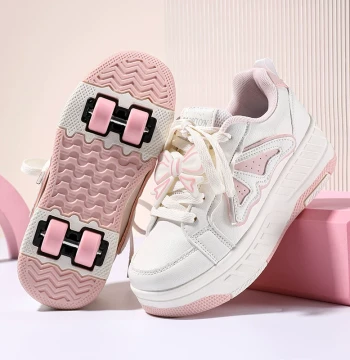 Kids' Heelys for Girls Retractable Four-Wheel Elementary School Transformable Roller Skates Sports Older Children Invisible Inline Skates