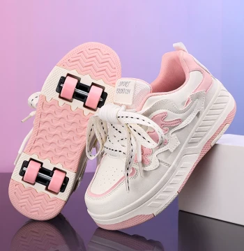 Girls' Heelys Shoes 2026 New Children's Retractable Roller Skates Medium to Large Girls Four-Wheel Flying Ice Skates