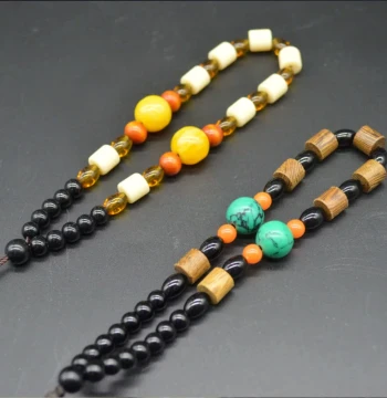 Chicken Wing Wood Rope Handheld Play Piece with Thousand-Eye Bodhi, Buddha Heart Fruit, Gourd, Cultural Jade Pendant Cord