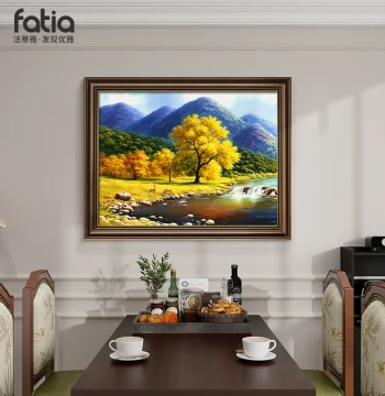 Dafen Village Oil Painting Landscape - Hand-Painted Entryway Decor for Living Room Background and Dining Room, Premium Style Wall Art