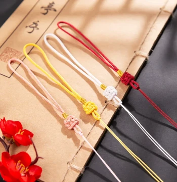 Chinese Knot Handle Rope with Hand-Woven Tassel - DIY Sachet Accessories, Jade and Coin Pendant Cord