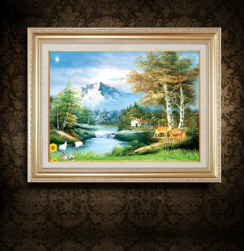Landscape Oil Painting for Living Room - Scenic Entryway Background Wall Art, Office Mural, Hallway and Dining Room Decor (Authentic)