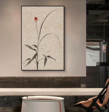Song Dynasty Aesthetic Decor Painting Vertical Orchid Wall Art for Living Room Entryway or Tea Room Background - Zen Chinese Vintage Style