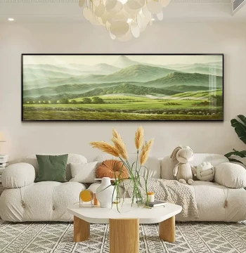 Mountain Backing Living Room Decor Landscape Painting Sofa Background Wall Hanging Giant Mountain Hand-painted Oil Horizontal Mural