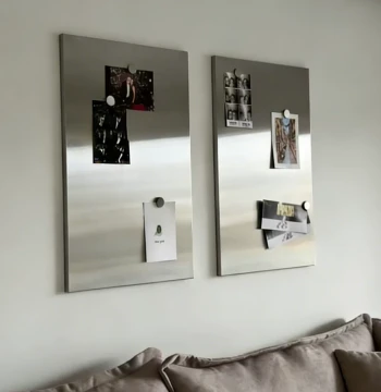 Stainless Steel Magnetic Frameless Art for Office and Living Room - Modern Minimalist Decor, Photo Display & Wall Cover
