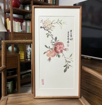 Traditional Chinese Entrance Hall 'Great Fortune' New Chinese Style Decorative Painting for Corridor and Hallway, Mountain Landscape Vertical Wall Art