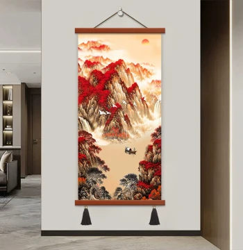 Chinese Painting Entrance Hall Good Fortune New Chinese Style Decorative Art Corridor Aisle Backing Wall Hanging Landscape Vertical Scroll