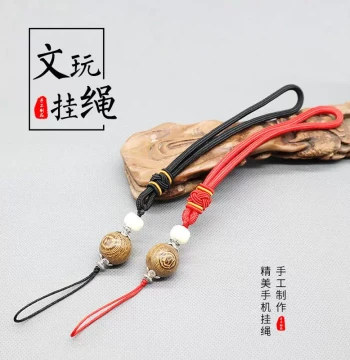 Phone Lanyard, Wenwan Gourd Handle Strap, Slingshot Safety Cord, Thousand-Eye Bodhi and Jade Pendant Wrist Rope