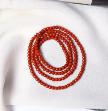 Natural Sichuan Full-Color Full-Flesh Southern Red Agate Old-Style Bead Multi-Loop Bracelet, Unisex Jewelry Gift