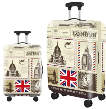 W8 Architectural Stamp Elastic Luggage Cover: Durable Dust-Proof Protector for Suitcases and Carry-On Bags