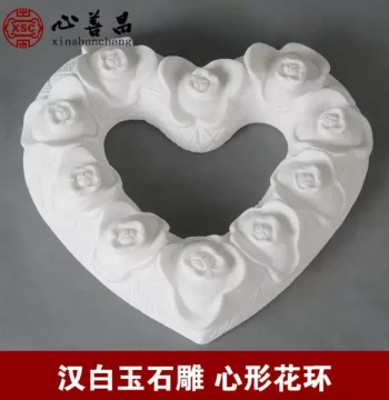 Stone Wreath Cemetery Decorations: Premium Carved Stone Heart-Shaped Grave Ornaments and Memorial Offerings