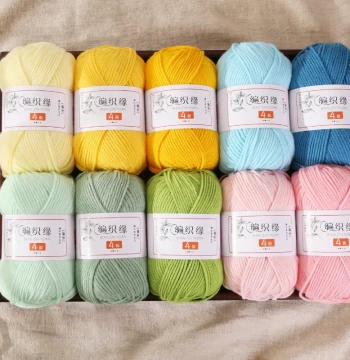 4-Ply Milk Cotton Yarn for Hand Knitting & Crochet DIY - Scarf, Sweater, Bouquet Material Kit