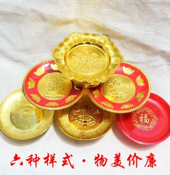 Plastic Fruit Plate with Base for Offerings, Religious Worship Supplies for Prosperity and Wealth