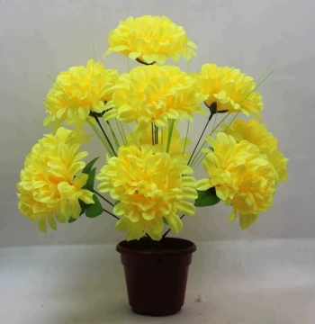 Plastic Artificial Chrysanthemum Flower Sets (12 or 9 Heads) for Tomb-Sweeping