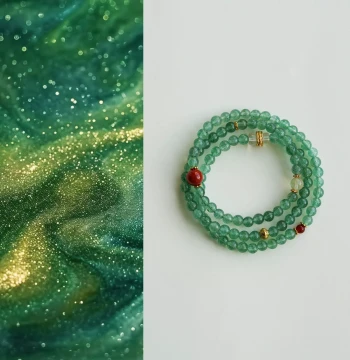 QIANTAO "West River Moon" Original New Chinese Style Natural Strawberry Green Crystal & South Red Agate Necklace/Bracelet for Women