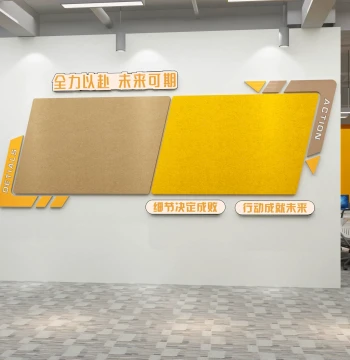 Office Decor Art, Company Image Bulletin Board Display, Corporate Culture Felt Photo Wall Sticker