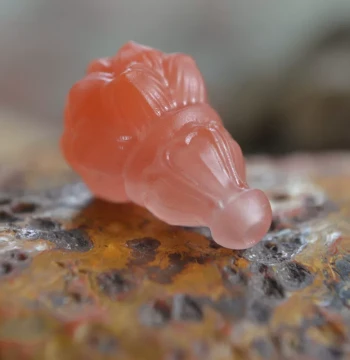 Natural Liangshan South Red Agate Lotus Buddha Head Three-Way Bead Accessory for Mala Bracelets, Handmade DIY Components