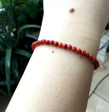 3-4mm Natural Sichuan Material Southern Red Agate Single Circle Small Beads Bracelet, Persimmon Red Flame Pattern Bracelet, 9.9 Free Shipping 34