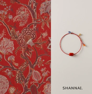 shannai Original 'Zhu Shi Shun Sui' Natural Southern Red Agate Red String Bracelet for Women