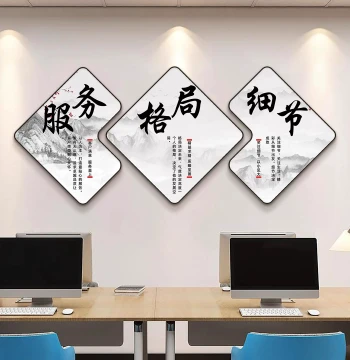 Office Decorative Wall Art, Premium Corporate Entrance Image, Company Culture Wall Stickers with Inspirational Slogans and Murals