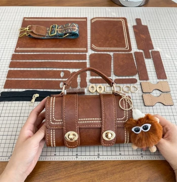 Vintage Style Pillow Bag DIY Hand-Knitted Purse Making Kit, Premium Texture Shoulder Crossbody Bag