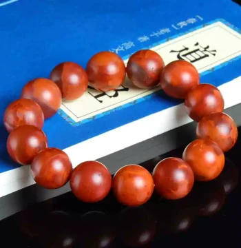Natural Southern Red Agate Bracelet Matte Flame Rose Red Unisex Birthday Gift Jewelry with Certificate