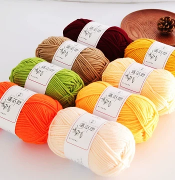 5-Ply Milk Cotton Yarn for DIY Knitting Scarves, Sweaters, Crochet Slippers; Flower Bouquet Material Kit