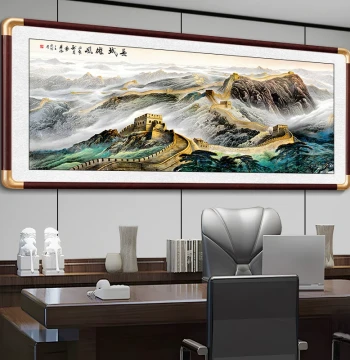 Great Wall of China Wall Art - New Chinese Style Decor for Living Room Sofa Background, Tea Room, or Office with Auspicious Meaning