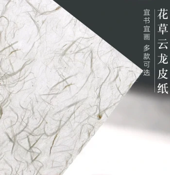 Floral Cloud Dragon Xuan Paper for Calligraphy and Painting – Traditional Handmade Letter Paper with Plant Water Ripple Design