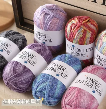 Space-Dyed Graffiti Yarn Handmade DIY 2.5mm Crochet Hook Flower Bag Knitting Hollow Cotton Starry Sky Material Kit