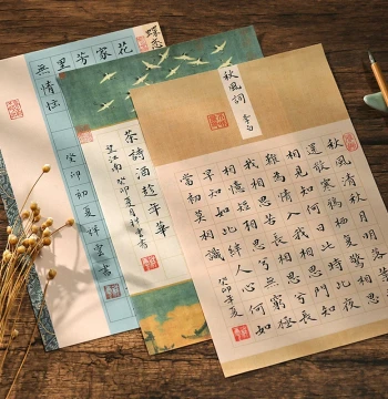 Shuiyun Pavilion Ancient Style Small Regular Script Calligraphy Paper, Poetry Copying Semi-Sized Xuan Paper with Square Grids for Daily Practice, Suitable for Soft and Hard Brushes, Blank Letter Paper for Creation and National Exhibition Competitions